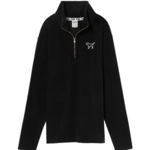 Vs Pink Fleece Quarter zip Black